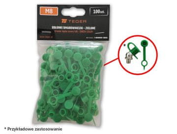 shumee Komplet pokrovčkov za mazalke M8, zeleni, TEGER (naprodaj v paketih po 100)