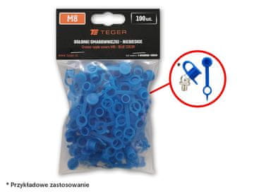 shumee Komplet pokrovčkov mazalk M8, modra, TEGER (prodaja se v paketih po 100)