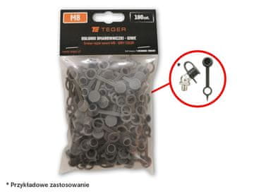 shumee Komplet pokrovčkov za mazalke M8, sivi, TEGER (naprodaj v paketih po 100)
