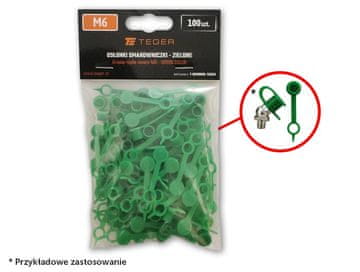 shumee Komplet pokrovčkov za mazalke M6, zeleni, TEGER (prodaja se v paketih po 100)