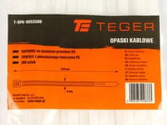 shumee Kabelske vezice, kabelske vezice, vezice za vezice, kabelske vezice, 9,0 x 550 mm 100 kos v vrečki, prozorne, UV obstojne, Teger