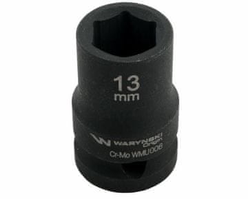 shumee 1/2" šesterokotni udarni ključ. 13 mm. CrMo. DIN 3129. Waryński
