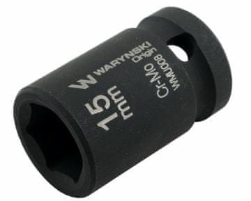 shumee 1/2" šesterokotni udarni ključ. 15 mm. CrMo. DIN 3129. Waryński