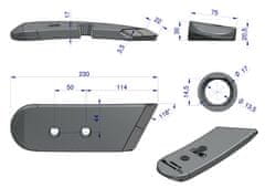 shumee Nastavek za dleto, desna aplikacija, Gregoire-Besson Vogel&Noot 801101, z volframovim karbidom, WARYŃSKI MAXX