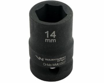 shumee 1/2" šesterokotni udarni ključ. 14 mm. CrMo. DIN 3129. Waryński