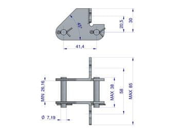 shumee Verižna ključavnica z dvostranskim priključkom CA550F1/SD Waryński (naprodaj v kompletih po 5)