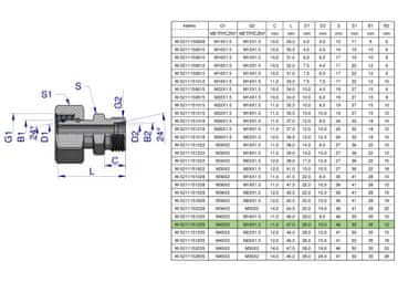 shumee Hidravlična sklopka metrična AB (XKOR) A-M45x2 35L / B-M18x1,5 12L Waryński
