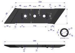 shumee Dleto, desni priklop lemeža, Plug VIS/17 XL Unia, natisnjen, WARYŃSKI