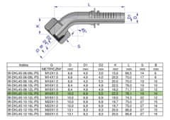 shumee Hidravlični priključek DKL45 DN10 10L M16x1,5 PREMIUM Waryński (naprodaj v kompletih po 5)