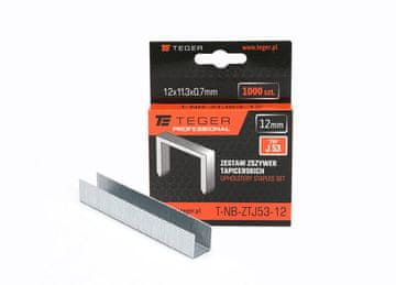 shumee Set PROFESSIONAL tapetniških sponk (tip J/53) 12/11,3/0,7 mm / 1000 kos / TEGER