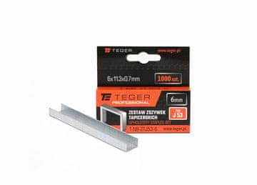shumee Set PROFESSIONAL tapetniških sponk (tip J/53) 6/11,3/0,7 mm / 1000 kos / TEGER