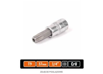 shumee Nasadni ključ 1/4" z nastavkom TORX 37 mm/T9 / (z luknjo) / TEGER