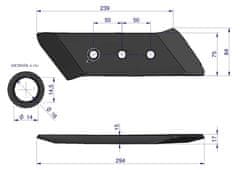 shumee Dleto. Nastavek za levi del. Borovo jeklo Gregoire-Besson. Waryński