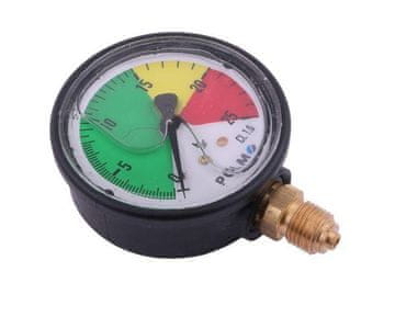 shumee Glicerinski manometer M63 0-25 bar. Navoj G1/4", spodnji priključek. Plastično ohišje. Razpršilec POLMO
