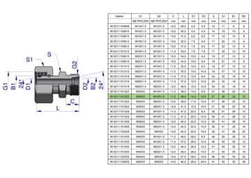 shumee Hidravlična sklopka metrična AB (XKOR) A-M30x2 22L / B-M18x1,5 12L Waryński