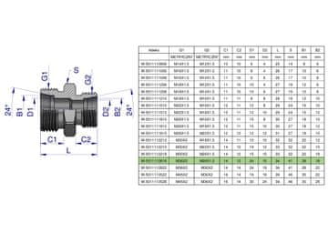 shumee Metrična hidravlična redukcijska spojka BB M36x2 28L / M26x1,5 18L (XG) Waryński