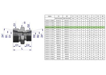 shumee Metrična hidravlična redukcijska spojka BB M18x1,5 12L / M12x1,5 06L (XG) Waryński (naprodaj v kompletih po 5)