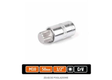 shumee Nasadni ključ 1/2" z nastavkom SPLINE 55 mm/M10 / TEGER