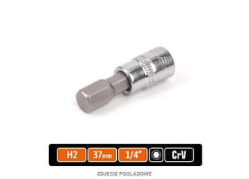 shumee 1/4" nasadni ključ s HEX nastavkom 37 mm/H2 /TEGER