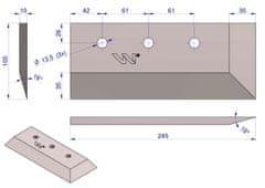shumee Posebno rezilo 100X245 Nož Kompaktor Aglomerator za folijo Waryński