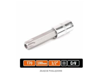 shumee Nasadni ključ 1/2" z nastavkom TORX 100 mm/T70 / (z luknjo) / TEGER