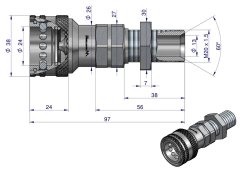 shumee Vtičnica hidravlične hitre spojke dolga M20x1,5 zunanji navoj EURO (ISO 7241-A) Waryński