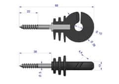 shumee Izolator okrogel z vijakom Ø 5 za les (prodaja se v pakiranju po 100) ROYAL FARM 166844306