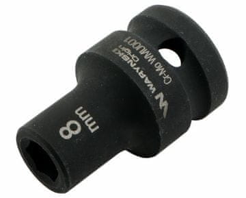 shumee 1/2" šesterokotni udarni ključ. 8 mm. CrMo. DIN 3129. Waryński