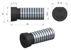 shumee Celoten ovalni plužni vijak, enostransko odrezan, M14x39 mm, razred 12.9, za Kverneland Waryński M14X39OV1 (prodaja se po 25 kosov)