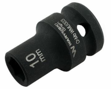 shumee 1/2" šesterokotni udarni ključ. 10 mm. CrMo. DIN 3129. Waryński