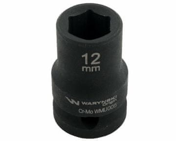 shumee 1/2" šesterokotni udarni ključ. 12 mm. CrMo. DIN 3129. Waryński