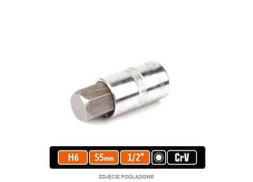 shumee Nasadni ključ 1/2" s HEX nastavkom 55 mm/H6 / TEGER