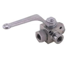 shumee 3-potni hidravlični krogelni ventil 3/2 - 3/8"" BSP z montažnimi luknjami 500 bar Waryński