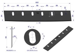 shumee Nož bobna kombajna 6 lukenj Aplikacija Fortschritt Maral WARYŃSKI