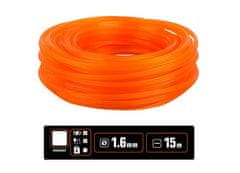 shumee Trimer rezalna nitka / Kvadratna / 1,6 mm / 15 m / TEGER