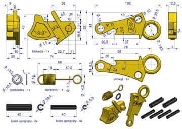 shumee Komplet za popravilo kljuke Cat-3HD WARYŃSKI