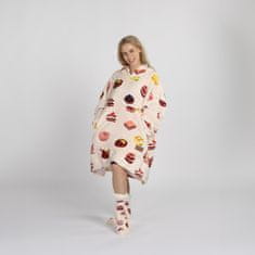 Svilanit hoodie odeja z rokavi, 100 % poliester, Cake Time