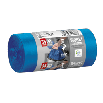 shumee Vreče za smeti Anna Zaradna z ročaji ldpe 35l 30 kosov modre