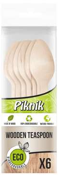 shumee Lesene žlice, 6 kosov, za piknik