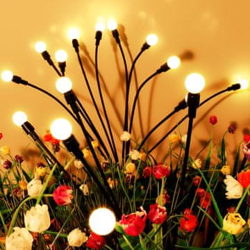 shumee Sončne vrtne svetilke 10 lučk IP65 8 toplo belih načinov 4 kosi