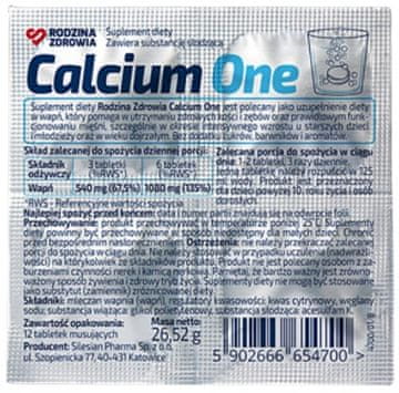shumee Calcium One CALCIUM kosti mišice Družinsko zdravje 12 šumečih tablet
