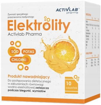 shumee ELEKTROLITI natrijev kalijev klorid okus pomaranče Activlab 10 vrečk