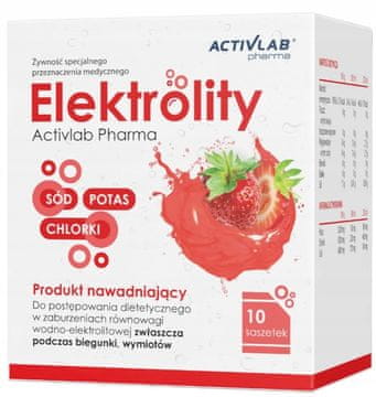 shumee ELEKTROLITI natrijev kalijev klorid okus jagode Activlab 10 vrečk