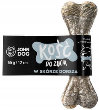 shumee ŽVEČILNA KOST V KOŽI TRSKOVE PSA ŽVEČILNI ČAJ ZAKLAD John Dog 55 g/12 cm