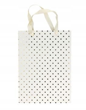 shumee BELE PAPIRNATE VREČKE ZLATE PIKICE D 33X10X24 (5)