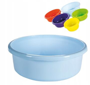 shumee Plastična skleda 9 l 36 cm MODRA OKROGLA globoka MOČNA CERTIFIKAT POLJSKEGA IZDELKA