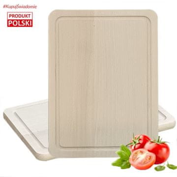 shumee SEKALNA DESKA BUKEV 31x23x1,6cm Z ŽLEBOM, POLJSKI IZDELEK