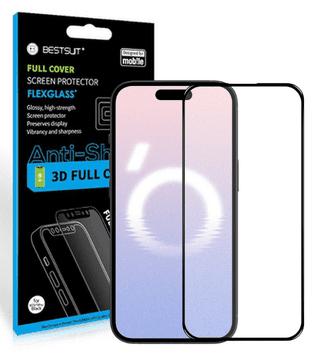 shumee Bestsuit Fleksibilno hibridno steklo 5D Full Glue za iPhone 16 Plus črno