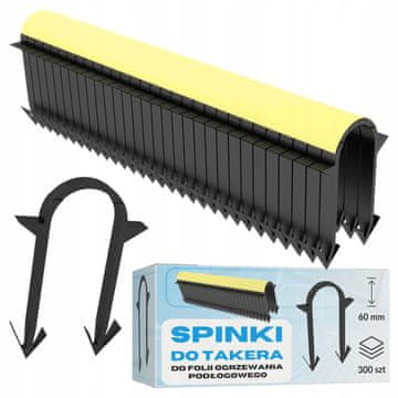 shumee Sponke za talno ogrevanje Takera Clips 300 kosov 60 mm folijske sponke za talno ogrevanje