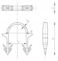 shumee Sponke za talno ogrevanje Takera Clips 300 kosov 60 mm folijske sponke za talno ogrevanje